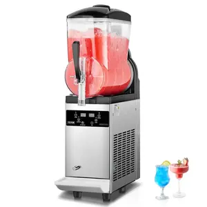 【Summervibes】VEVOR Commercial Slushy Machine,  12L Single Tank Frozen Drink Machine, 48 Cups Stainless Steel Margarita Smoothie Frozen Drink Maker, Slushie Maker for Home Party Restaurants Cafe Bars