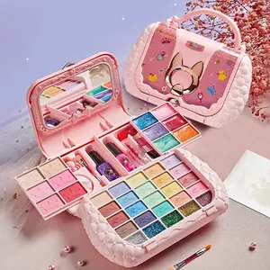 Princess Makeup Toy Set, 1 Set Washable Cosmetic Toy with Mirror, Pretend Play Beauty Toy, Birthday Gift, Interactive Game Props, Valentine's Day Gift