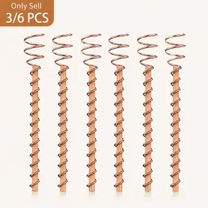 3/6 PCS Electroculture Plant Stakes, Copper Coil Wire Antennas Garden Stakes, Copper Coil Plant Stakes for Garden, Garden Stakes for Plants Fruits Vegetables Growth, Eco-Friendly, High-Yield