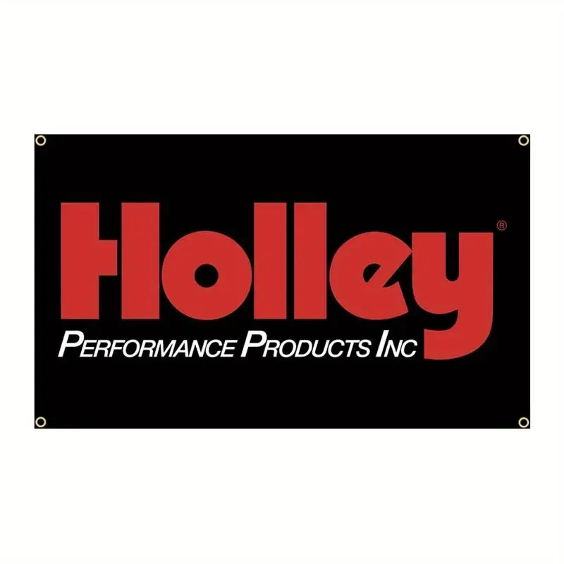 Holley Performance Products 3x5ft Racing Banner Flag - Durable Polyester, Bold Colors Graphic Print, Weatherproof Black Home Decor Tapestry for Car Enthusiasts, Gift Option