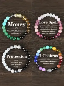 Bohemian Beaded Bracelets Set, Natural Crystal & Malachite Jewelry, Elegant Party Accessories, Couple Gift Idea