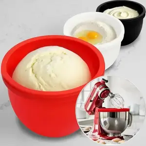 3 pcs Silicone liner of mixer，suitable for KitchenAid tilting head 5 quart mixer, 3 liners with cover. Perfect for dough, batter and other prepared ingredients.