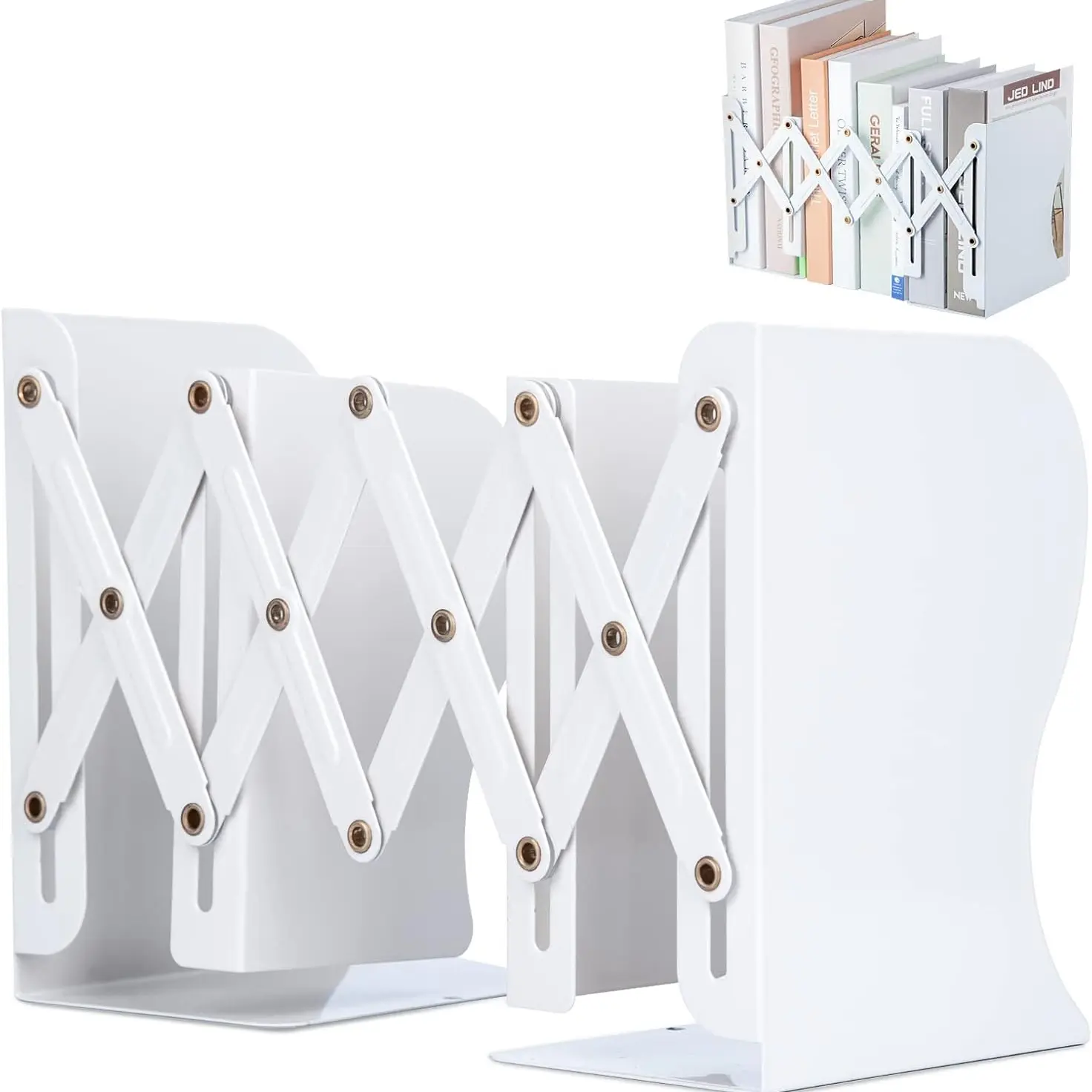 Adjustable Bookend, 1 Count Bookshelf Book Binder Magazine Organizer, Non-slip Bookend for Organizing Books and Magazines, Desk Organizer for Home and Office, Magazine Holder