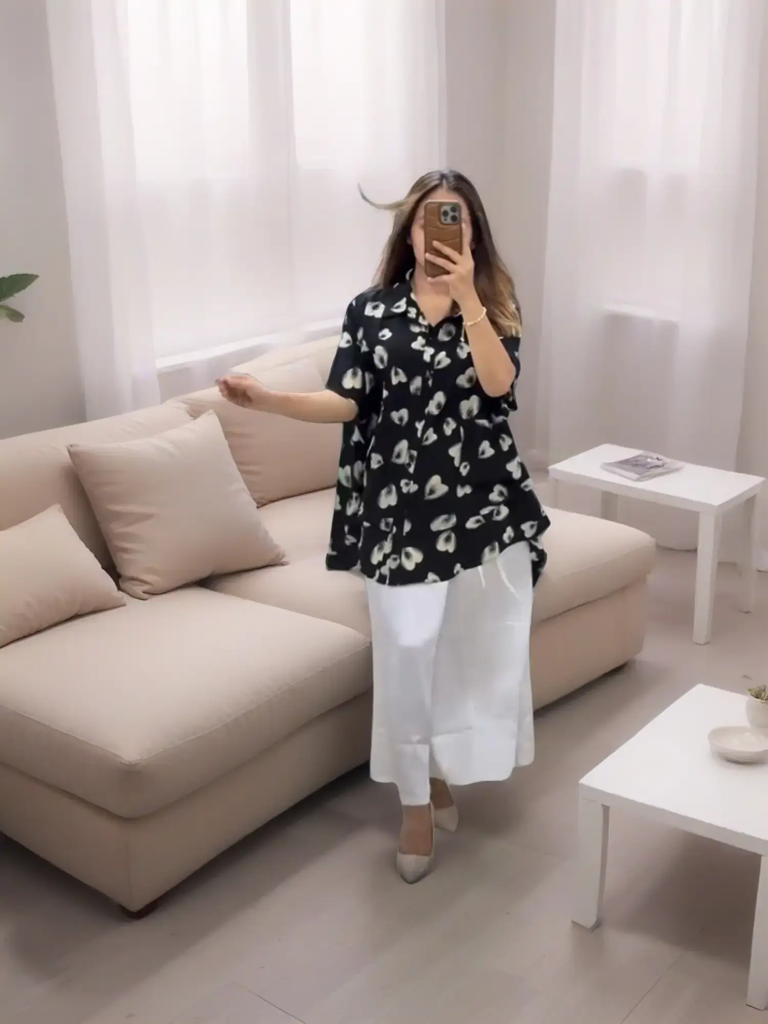 Women's Kurta Palazzo Set, Floral Print Georgette 2-Piece Ensemble with Relaxed Fit Baggy Pants and Cotton Lined Button-Down Top, Prints, Shortsleeve, Elegance, Breathable, Matching, Soft, Fabric