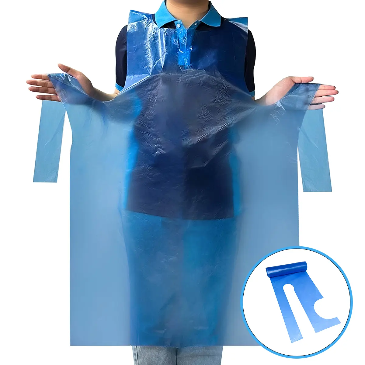 Blue Disposable Aprons – 27 x 46 in | 1000 Count | Strong, Waterproof & Convenient for Work & Food Service