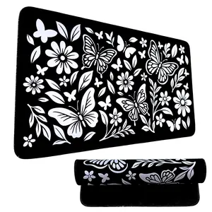 Wook Books Color Your Own Desk Mat Extra Large Mousepad Non-Slip Rubber Desk Mat for Alcohol Markers Hand Drawn Design 23.25"x13.75"