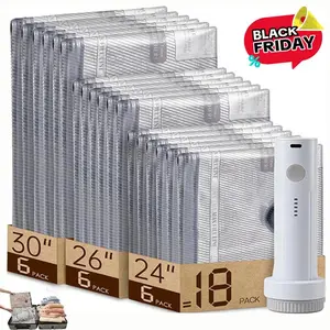 Vacuum Bag with Electric pump, Multi Size Vaccum Clothes Storage  Bag & 1 Pump, Compression for Comforters and Blankets, Sealer Clothes Storage, Bedding Room School, Travel Family Organizers Reusable Waterproof Space Saving