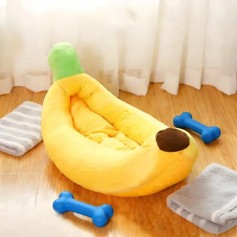 Banana Boat Pet Bed, Shaped Beds, Detachable and Washable, Suitable for Small/medium Cats and Dogs, Universal Design, Comfortable Pet Nest, Kitten Bed, Puppy Bed