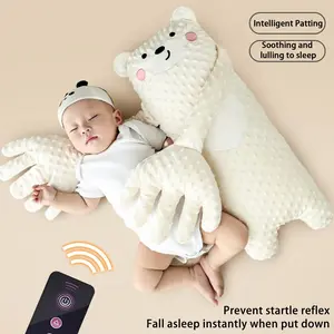 Bionic Soothing Sleep Pillow, Baby Soothing Toy Simulates Mom's Palm, Calms Fussy Babies, Soft Cartoon Animal Plush Pillow with Bean Filling, Cute Shape, Portable for Home & Travel, Easy to Care for, Newborn Gift for Boys & Girls