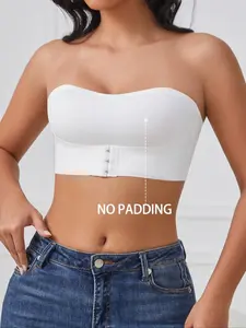 1/3 Strapless Unlined Basic Bralette with Minimal Support, Casual Fitted Coverage for All Seasons, Comfortable and Stylish Women's Top