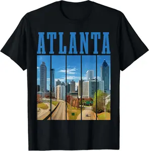 100%cotton Atlanta Skyline ATL Georgia Vintage Pride T-Shirt