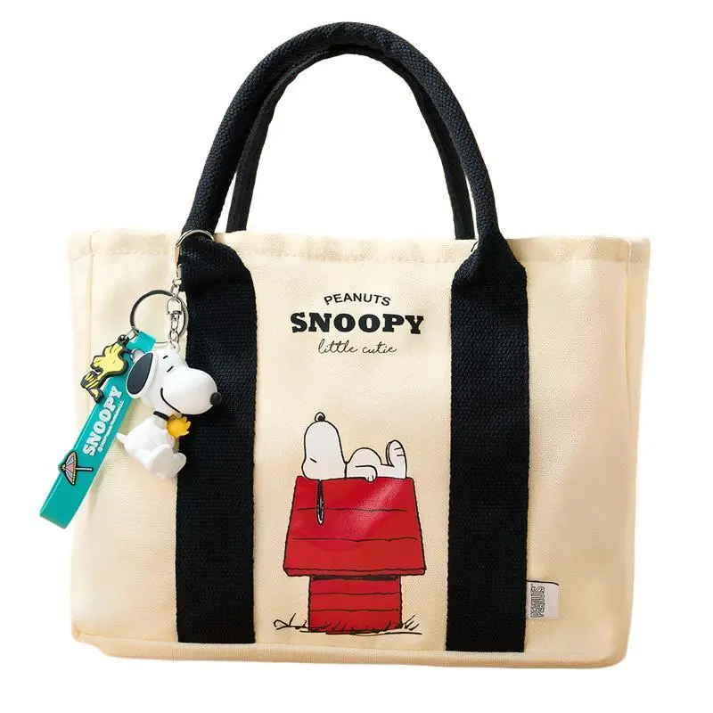 Snoopy Women's Tote Bag - Lightweight Polyester Blend with Peanuts Gang Cartoon Print, Handle Strap Handbag for Everyday Use, Birthday Gifts for Women，Back to school