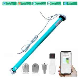 Tuya Wifi Smart Curtains Window Roller Shutter Tubular Motor 1.3N·m Work Alexa Google Home AC100-240v Wired version For 37 38mm Tube Smart Life APP