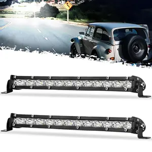 DIBMS 2 Pack Led Light Bar 14in Signal Row Light Bar [14in w/Bracket] 40W Spot Flood Combo Off Road Light, Waterproof Slim Light Bar for SUV Jeep ATV Boat