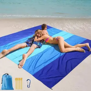 1pc waterproof sandproof beach mat for 1-3 adults-quick drying outdoor picnic mat for travel, camping, hiking-enjoy the beach without the mess
