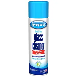 Sprayway Glass Cleaner, Heavy Foam Glass Cleaner Spray, No Drip Formula for Easy Window & Mirror Cleaning, Streak-Free Shine on Glass Mirrors Fiberglass, Ammonia-Free with Fresh Scent, Quickly Dissolves Grease and Grime