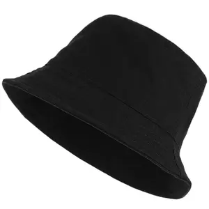 Black Hot Summer Bucket Hat - Trendy Cotton Sun Hat for Beach, Golf, Fishing - Fun Outdoor Vacation for Men and Women