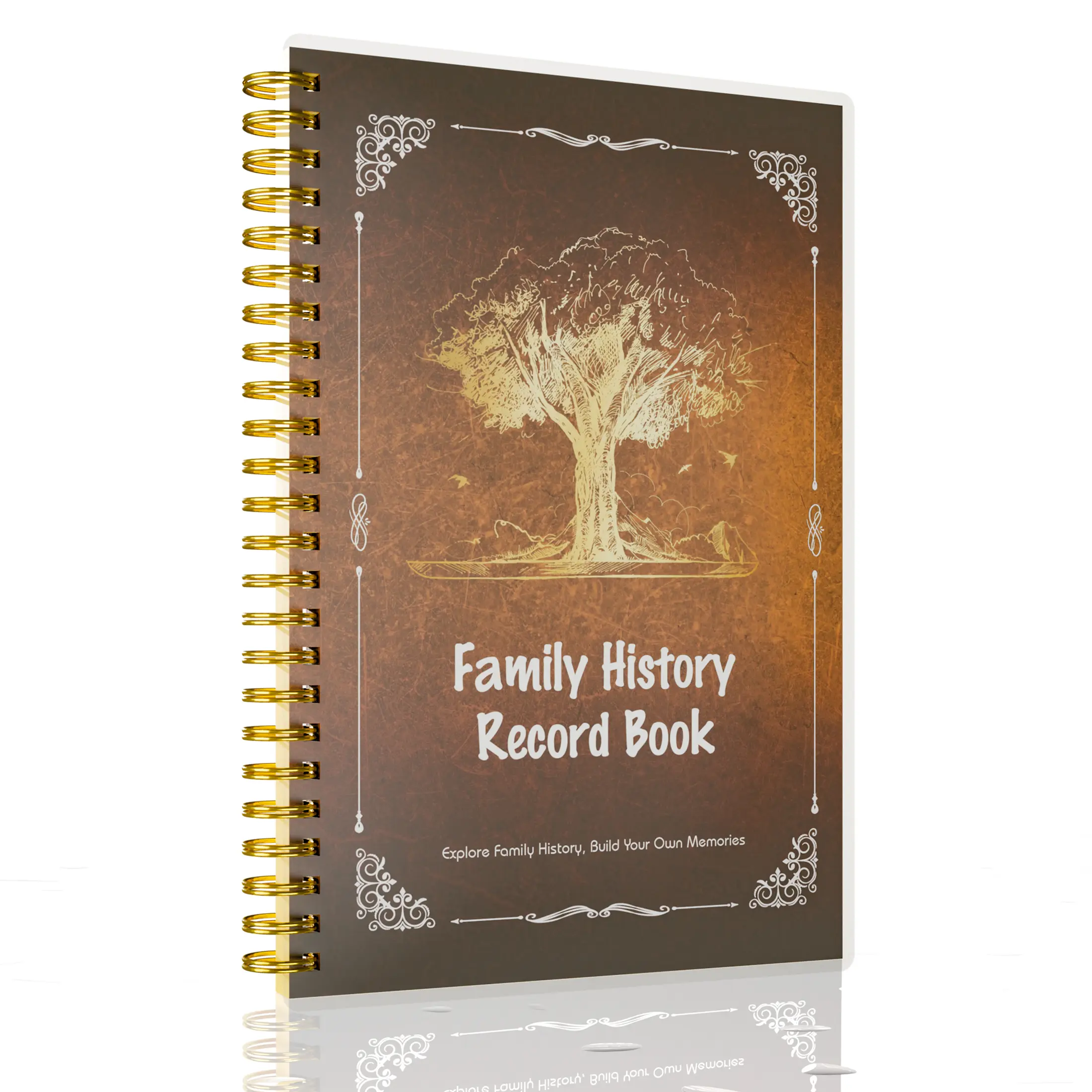 A5 Family History Record Notebook - Sturdy Binding, Compact, Durable, Portable Office Personal Organiser with Paper Pages, Photo Space, Guided Prompts for Lineage, Milestones, Dates, Traditions, Anecdotes for Generational Connection, Comprehensive Family