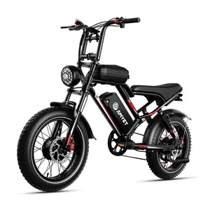 S8 3000W Dual Motor All Wheel Drive 48V 25Ah 32MPH Electric Bicycle with Hydraulic Disc Brakes Full Suspension Front Fork 7 Speed Gear Big Tire Mountain Ebike Waterproof IP54 Battery