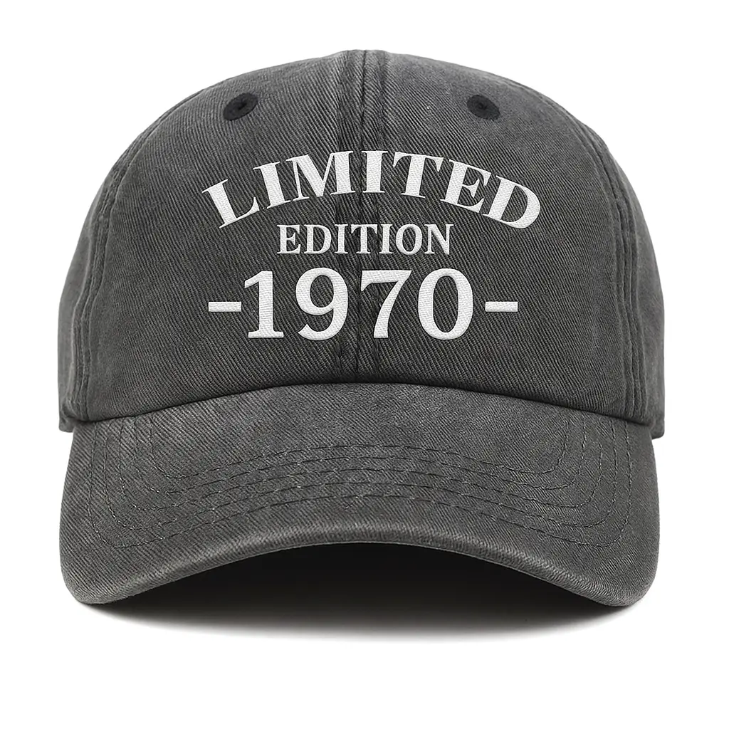 Custom Year Embroidered Vintage Limited Edition Baseball Cap Aged to Perfection Washed Cotton Curved Brim Unisex Gift for Men Women