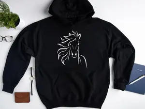 Horse Hoodie, Horse Silhouette, Horse Lover, Gift For Horse Lover, Equestrian Sweatshirt, Horse Sweater