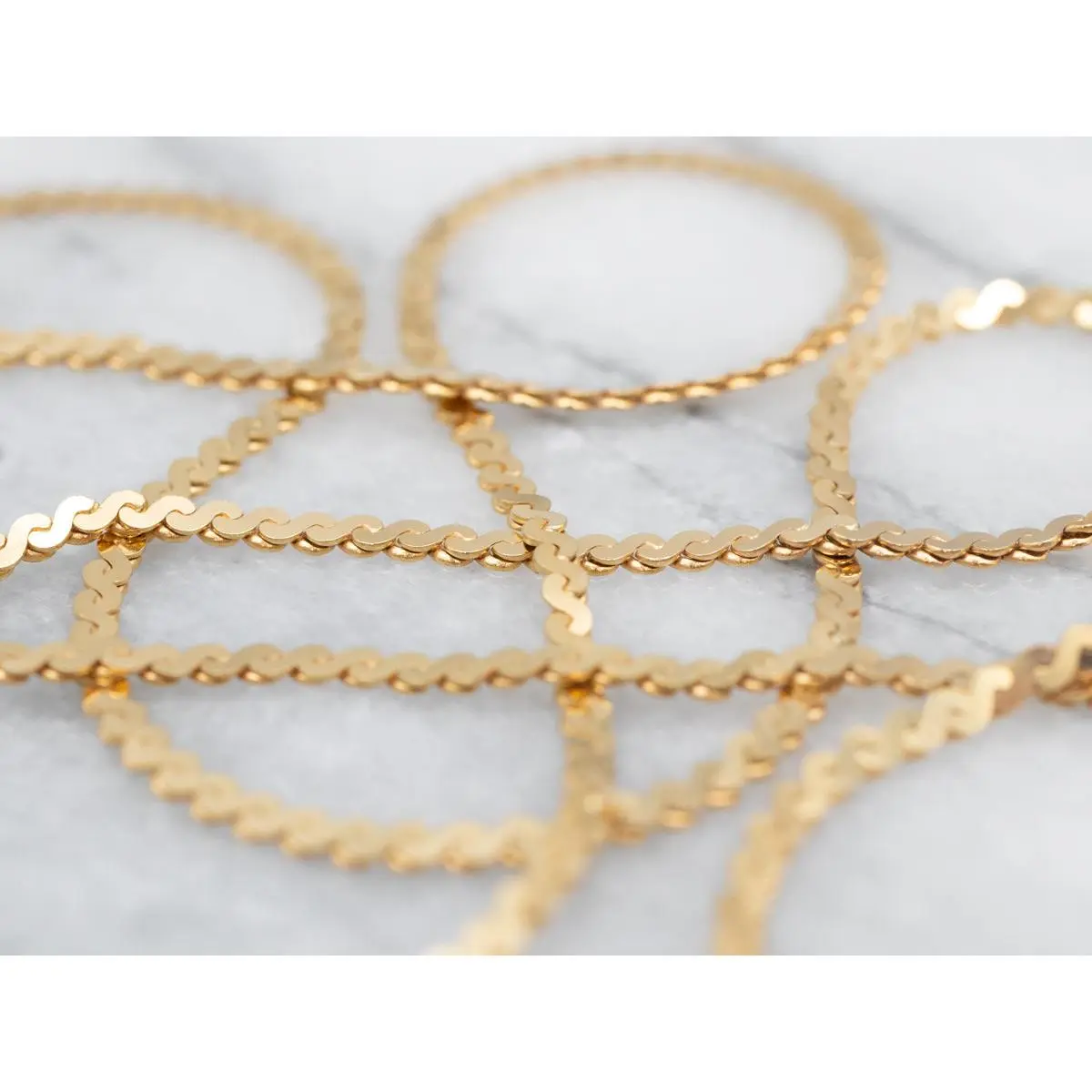 Long Italian Gold Serpentine Chain