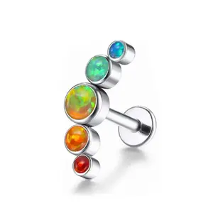 Hypoallergenic G23 Titanium Opal Helix Piercing Earrings