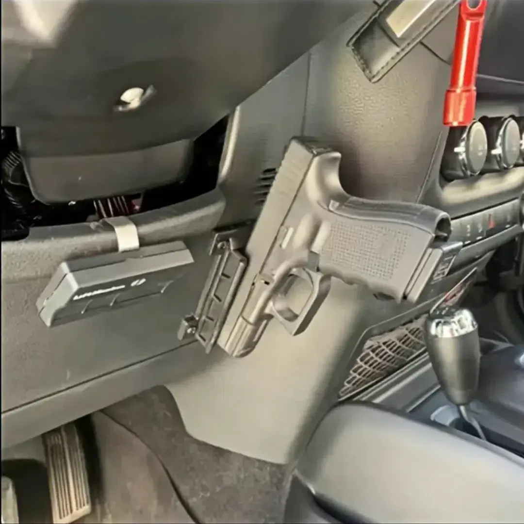 Quickdraw Access Gun Magnet Bracket, Magnetic Lockon Pistol Holster Holder, Stable During Use Mag Grip Mounts & Holders for Hidden Car Placement