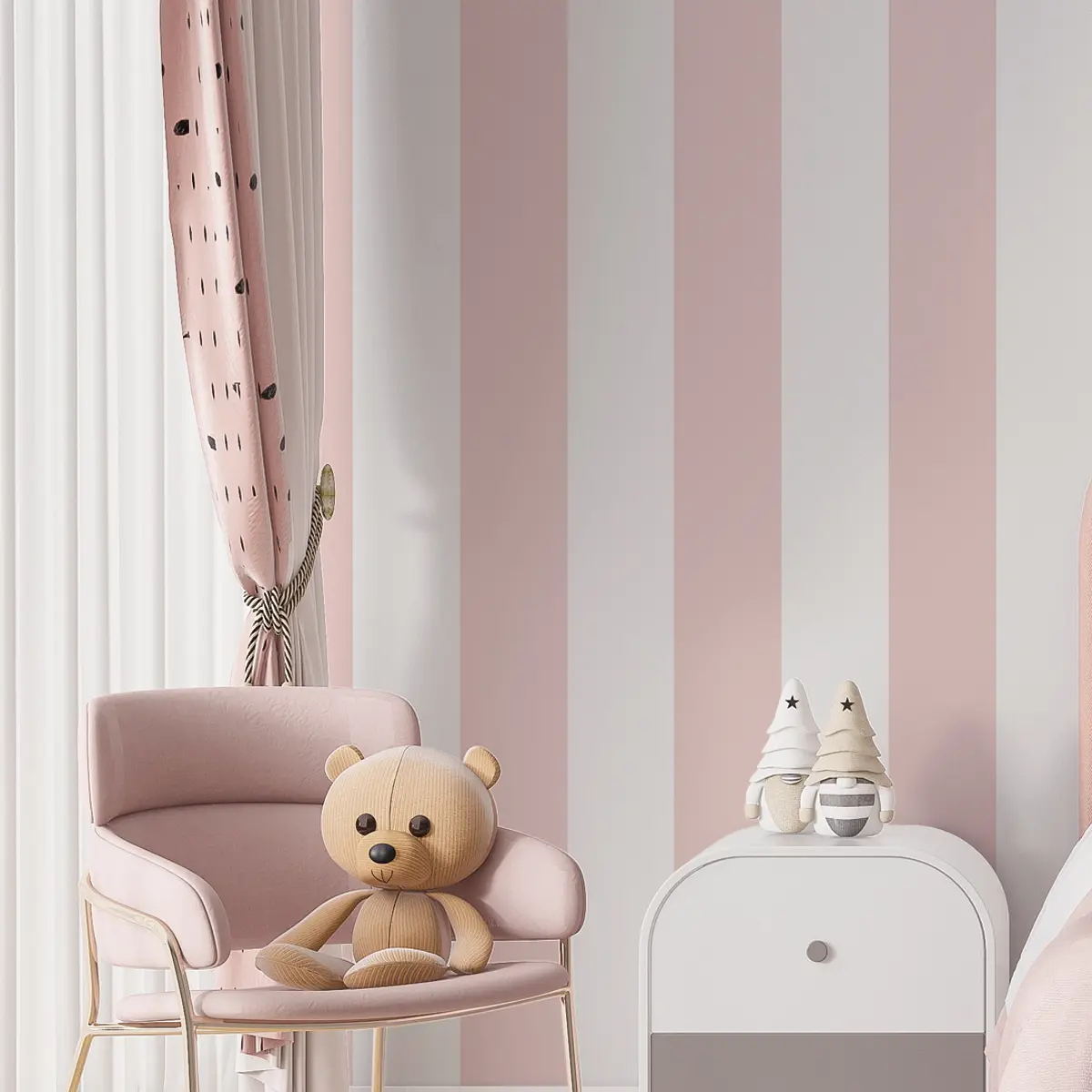 Striped Wallpaper Roll, Self-Adhesive Easy Peel & Stick, Matte Surface Decorative Wallpaper Home Decor Sticker for Kitchen Bathroom Bedroom Living Room Peel And Stick Wallpaper