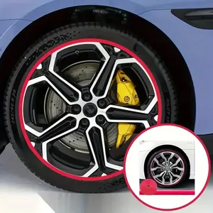 Universal Car Wheel HUB Protector, Rubber Tire Rim Guard Ring, Vehicle Decoration Strip, Anti-Curb Scratch Protection Accessory, Car Accessories, Reflective Sticker, Automotive