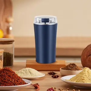 300W Household Dry Grinder, 6 Blades Food Grade Stainless Steel Electric Mill, One-Touch Control Multi-Purpose Grinder for Coffee Beans, Spices, Nuts and Herbs