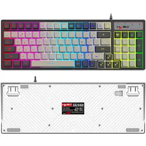 HXSJ V600 Wired RGB Backlit Gaming Keyboard,96 ABS Membrane Keys,26-key Anti-  ghosting,Adiustabele RGB Backlit,  for PC Mac Game/Office