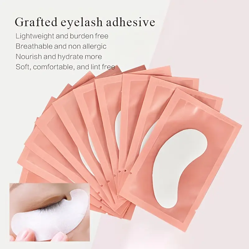 100pcs Eyelash Extension Under Eye Gel Pads - Lint Free with Aloe Vera Hydrogel Eye Patches, Premium Eyelash Extension Supplies & Beauty Tools, Fit Most Eye Shape, Stick Well