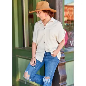 Let's Run Away Top - Cream  - FINAL SALE