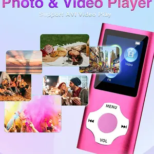 Portable Mp3 Player with 32GB Memory Card, Noise Isolation Headphones, Volume Control, Music Video Image Recording, Multi-Color Options
