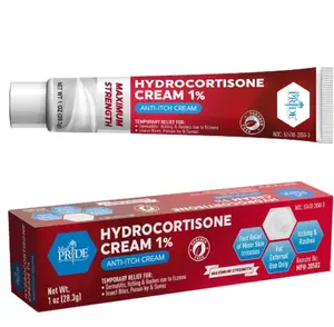 MED PRIDE Hydrocortisone 1 Oz Tube Cream, 1% for Hemorrhoids, Hemorrhoid Hydrocortisone Cream, Anti-Itch Ointment for Itching, Swelling, Rash, Dermatitis, Bug Bites
