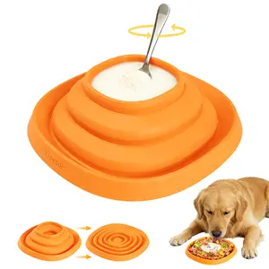 Yipetor Zen Disc: Sensory Calming Tool for Anxious Paws Lick Mat & Slow Feeder,Funnel-Center Foldable Silicone Lick Pad,BPA Free, Easy to Clean & Dishwasher Safe, GDV Risk Reduction Puzzle Feeder for Semi-Moist Treats, for All Breeds Summervibes petlovers