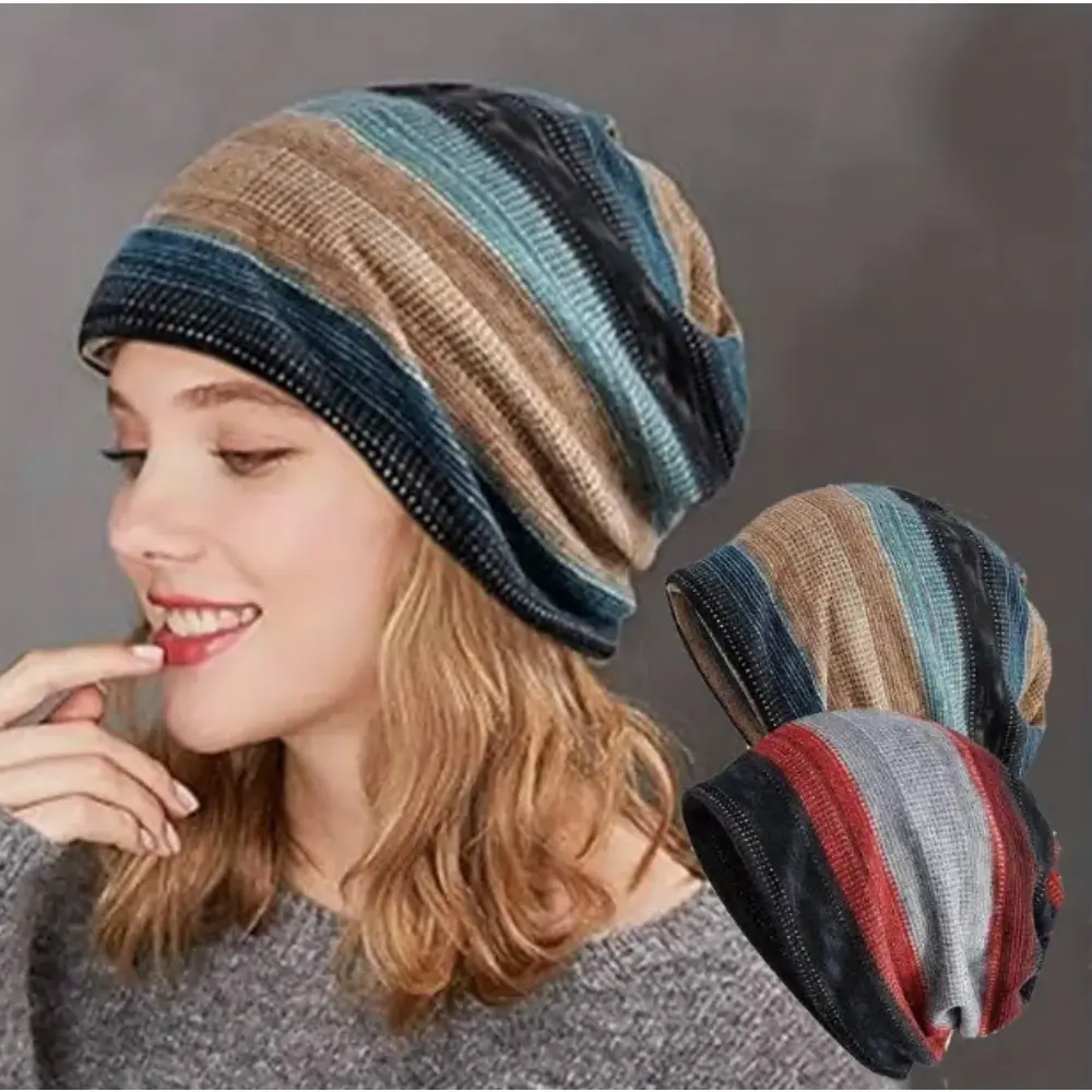 Women's 2-Piece Breathable Cotton Blend Dual-Use Open Top Casual Beanie & Warm Scarf - High-Quality, Silky Soft, Machine Washable, 1 Size, Suitable for Most People, Sports & Outdoor Accessory, tiktokshopspringglowup, One Size