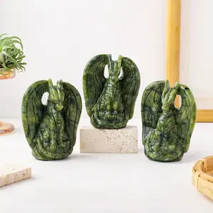 Natural Jade Dragon Tortoise Statue, Handcrafted Quality Reiki Healing Crystal Animal Figurine, Unique Home Decoration & Spiritual Symbol Craft