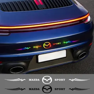 Laser Car Sticker Decal, Colorful Laser Effect Auto Accessory for Mazda Models, Durable Vinyl Wrap for Cars & Glass, Vehicle Exterior Decoration