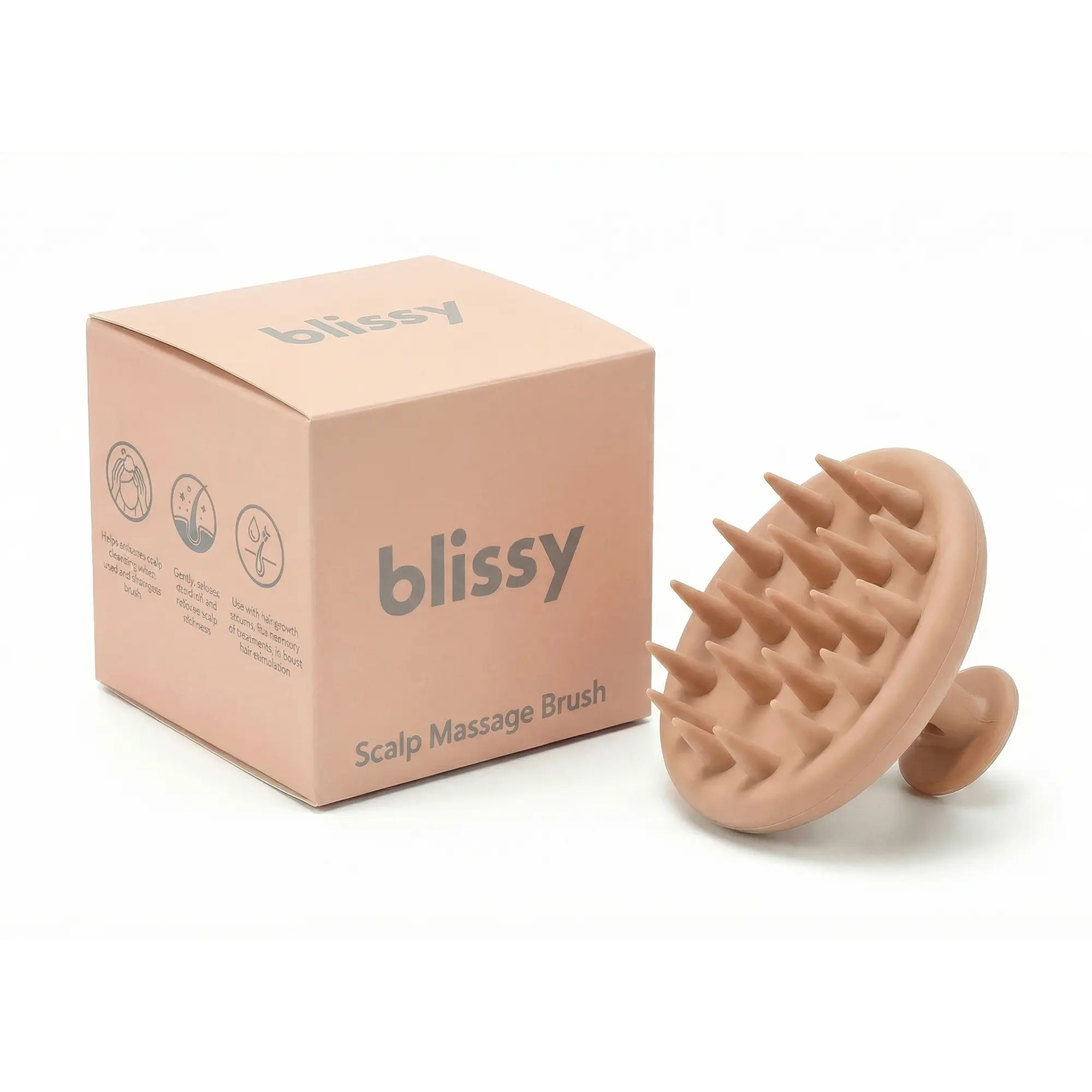Blissy Scalp Massager Brush – Soft Silicone Bristles – Deep Cleans & Boosts Circulation