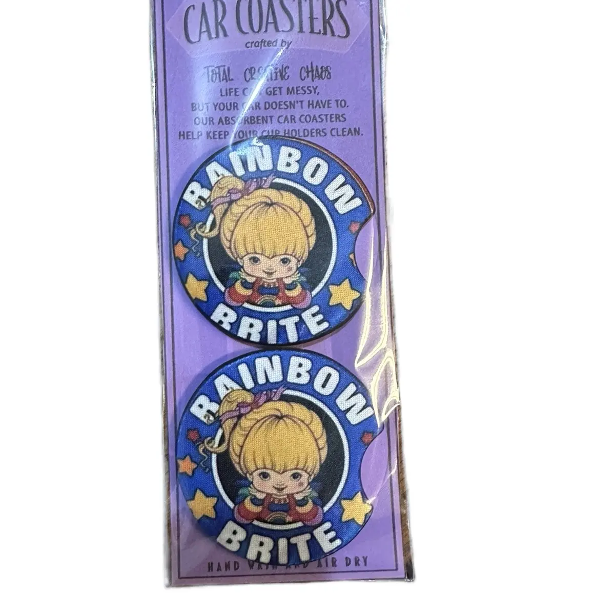 Car coaster rainbow brite | stocking stuffer | gifts | christmas gift | gift for women | Christmas gift | rainbow brite