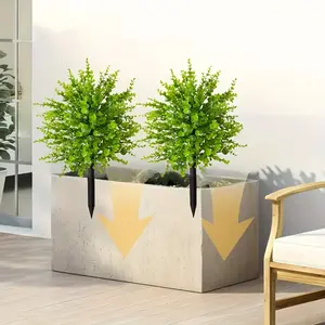 Camellia & Eucalyptus Ground Stake | Realistic Faux Greenery, Evergreen All Year Round | Ground Stake Design: Simply Insert & Display | Ideal for Courtyards, Balconies, Planters, and Outdoor Decor