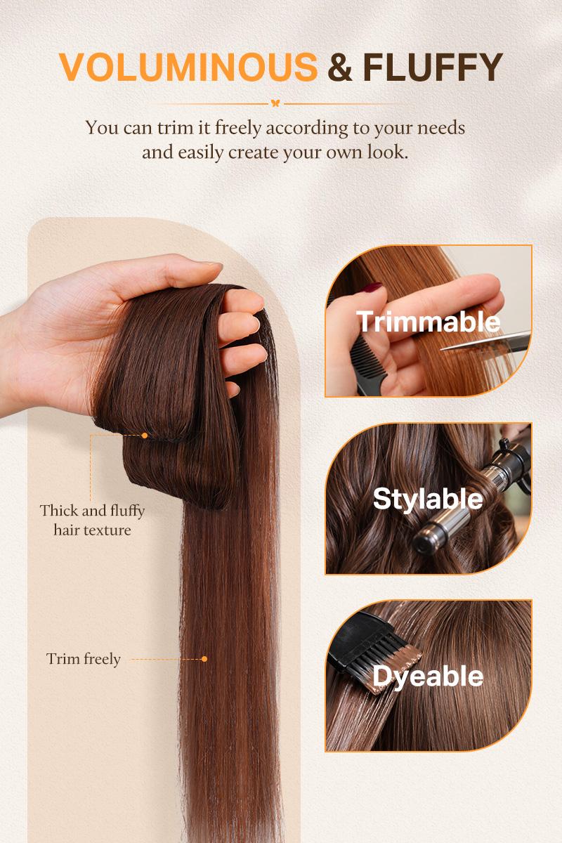 Doores Scalp Hair Fill ins Clip in Hair Extensions 100% Human Hair 2pcs/4pcs Invisible Hair Extensions for Women Natural#TikTokShopSummerSale