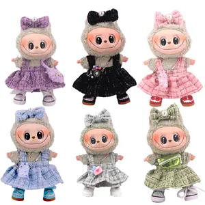 Labubus Doll Clothes Set, 17cm Fabric for Heartfelt Macaron Style, Cute Fashionable Clothing Replacement for Collectible Toys, Doll Clothes Outfit