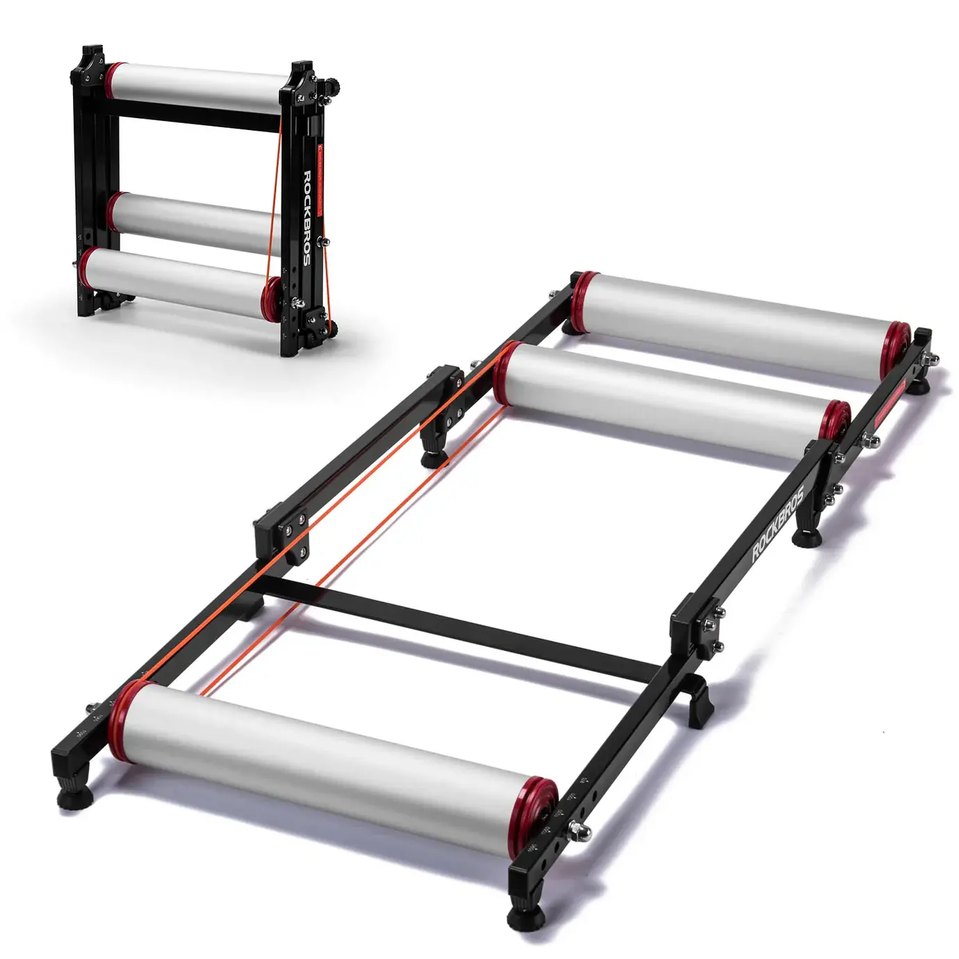 ROCKBROS Bike Rollers Adjustable Bike Trainer Stand Foldable Indoor Cycling Bicycle Roller with Resistance for MTB Road Bike Exercise