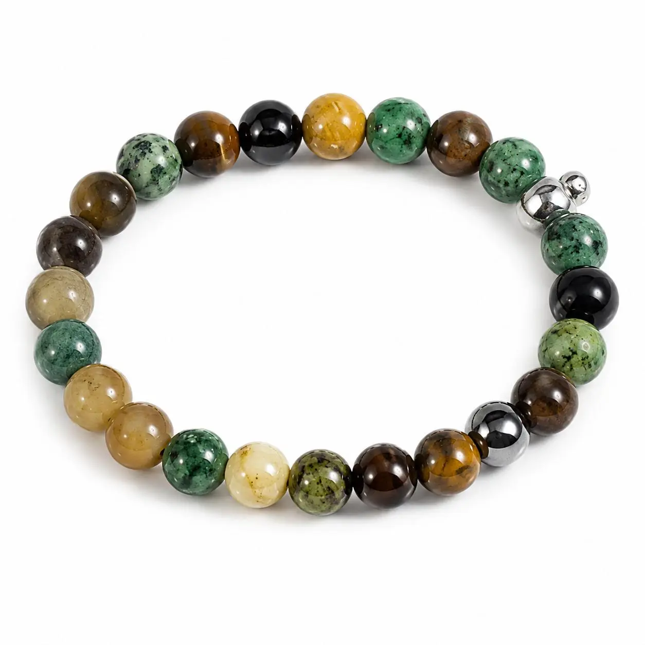Grade A++ Indian Agate Crystal Bead Bracelet 8mm, Genuine Gemstone Bracelet