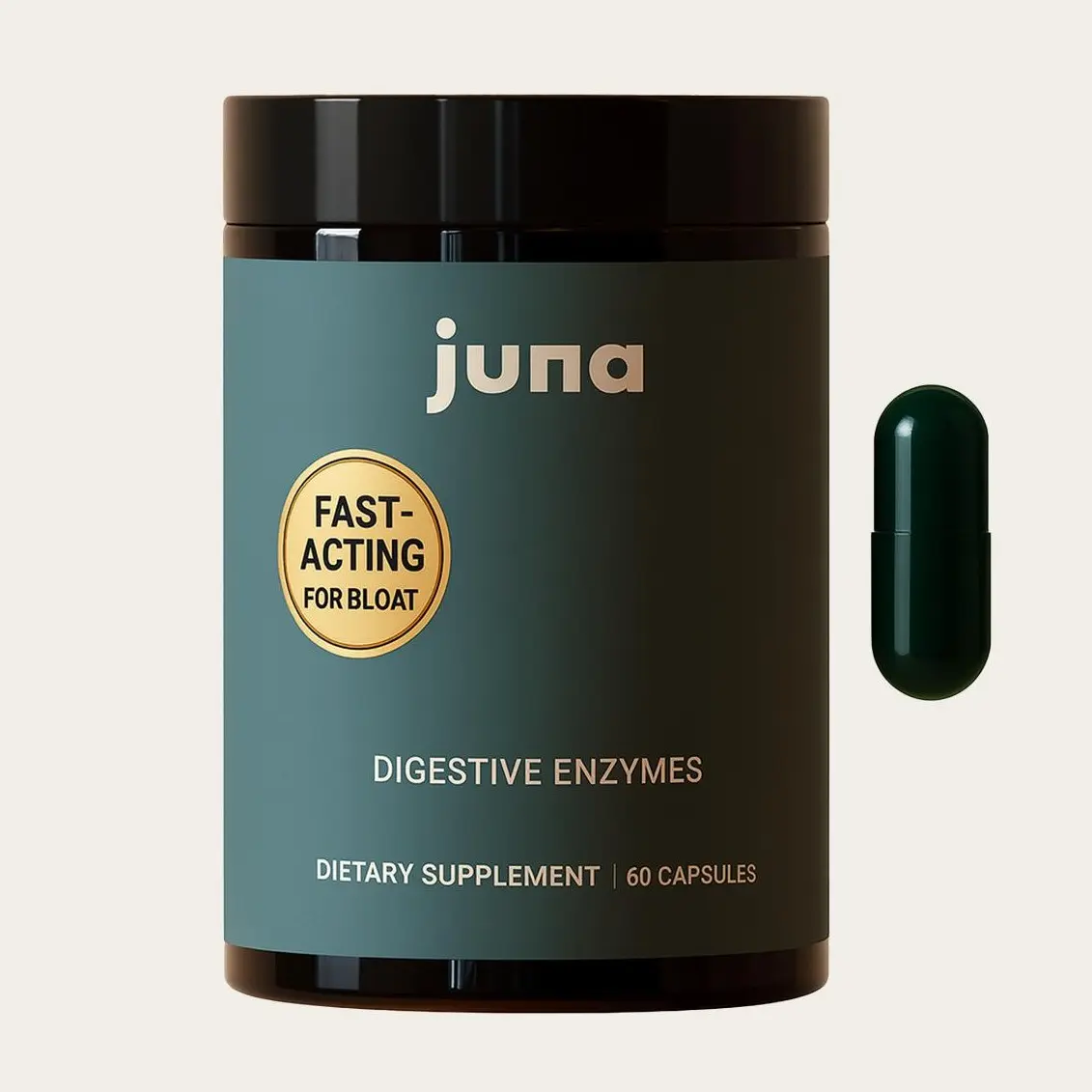Juna Digestive Enzymes Supplement with Spore-Based Probiotics, Enzymes, and herbs for Healthy Digestion and Debloat
