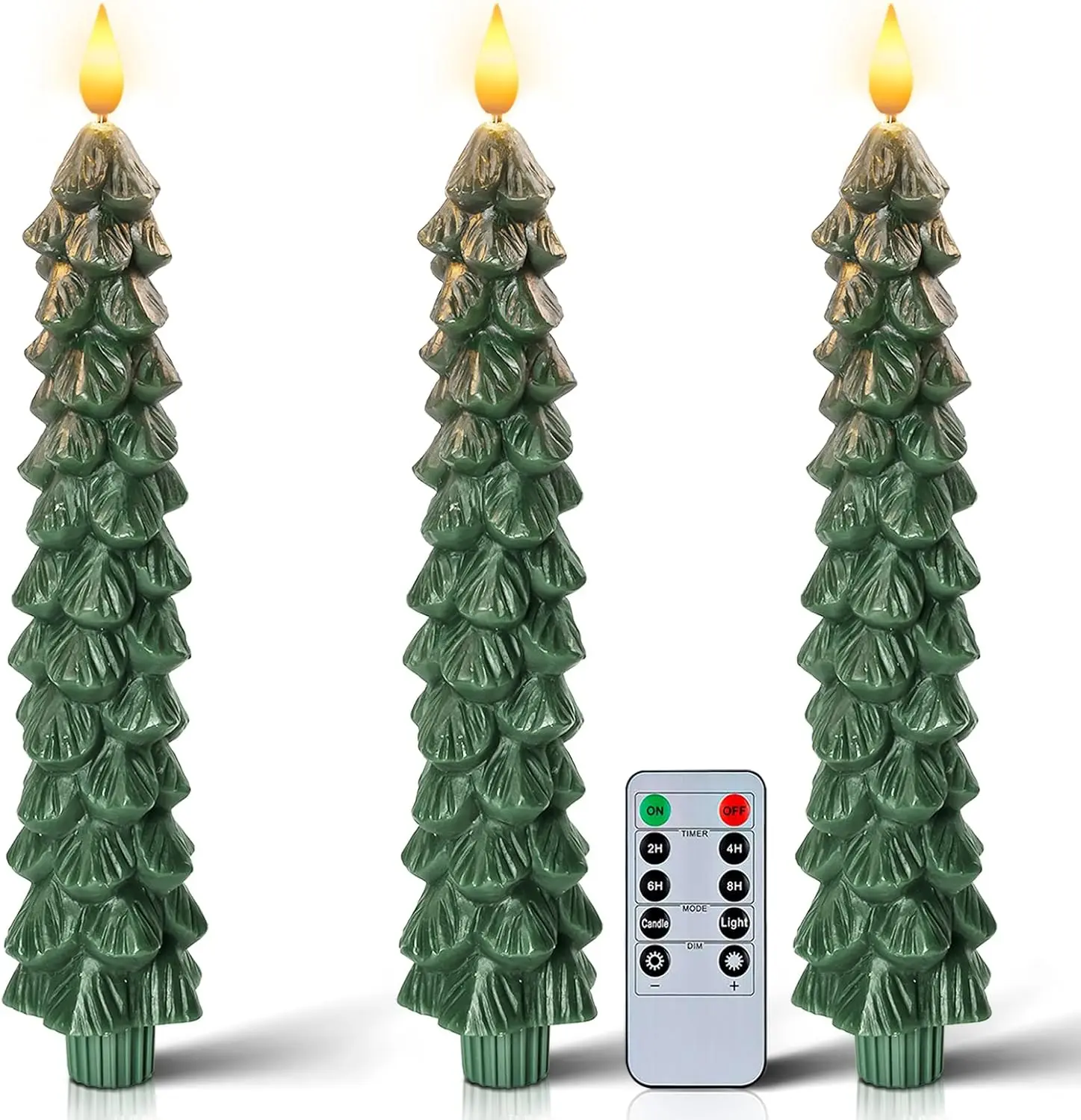 Christmas Tree Flameless Candles,9.7 Real WaX Xmas LED Candles lights with Remote and Timer,Classic Christmas tree Candles for christmas decorations and wedding stuff