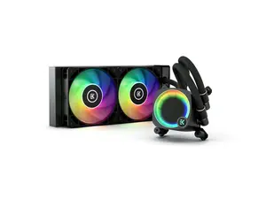 EK Nucleus AIO CR240 Lux D-RGB 240mm AIO Liquid CPU Cooler with EK FPT 120mm Fans - Compatible with latest Intel and AMD CPU sockets - LGA 1700 and AM5